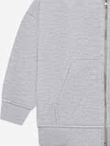 The Couture Club Kids Zip Through Emblem Applique Hoodie in Grey