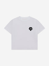 The Couture Club Kids Emblem Applique T-Shirt in White