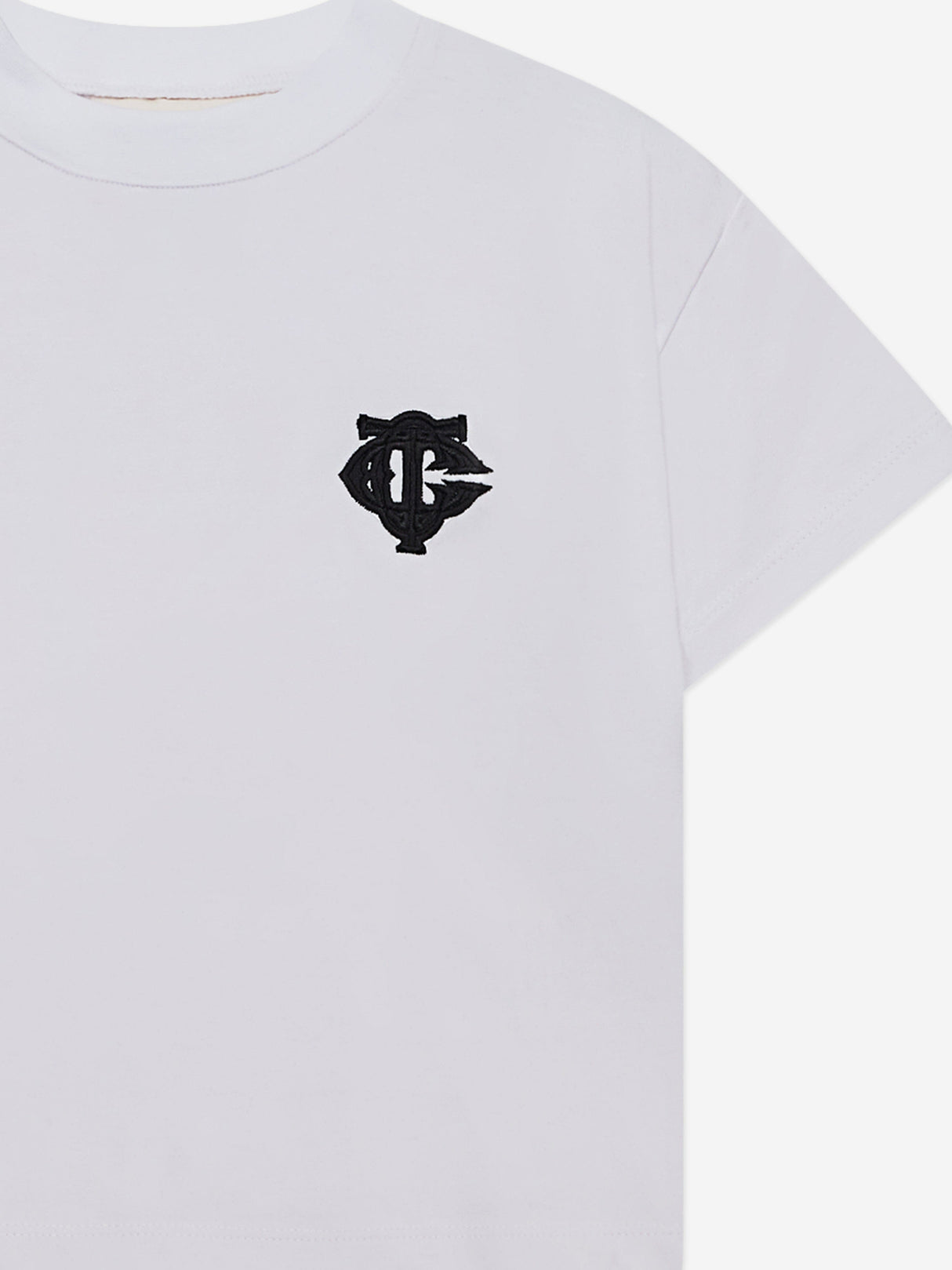 The Couture Club Kids Emblem Applique T-Shirt in White