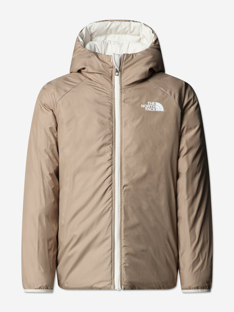 The North Face Girls Reversible Perrito Hooded Jacket in White
