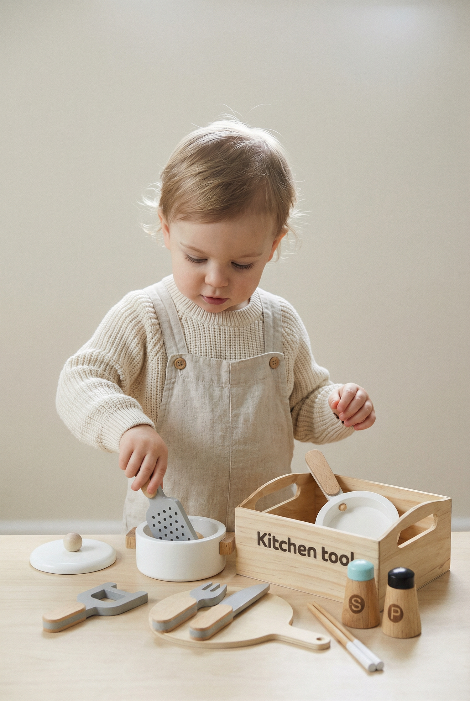 Wooden Box Kitchenware Set