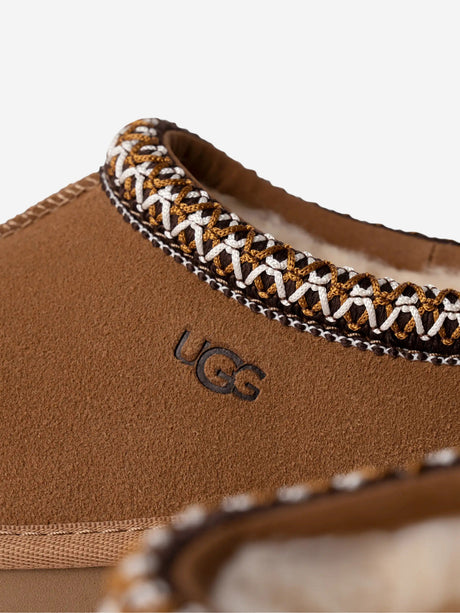 UGG Kids Suede Tasman II Slippers in Chestnut