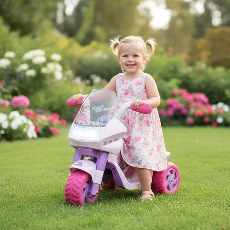 Peg Perego Flower Princess 6V Electric Ride-On Motorcycle with Lights & Sounds, 2+ Years