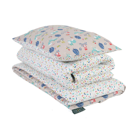 FORREST 3 Piece Reversible Cot Bed Set – Organic Cotton Baby Bedding - Woody