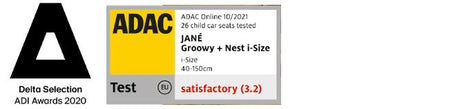Jane Groowy + Nest i-Size Car Seat 40-150cm, 0-12 Years ERF