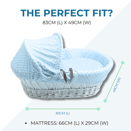 Pink Waffle Grey Wicker Baby Moses Basket With Stand