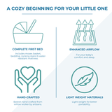 Pink Dimple Grey Wicker Baby Moses Basket With Stand