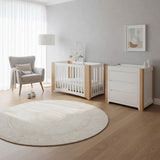 Cocoon Evoluer 4 in 1 Nursery Furniture System - Bassinet, Cot, Toddler Bed & Sofa, White/Natural