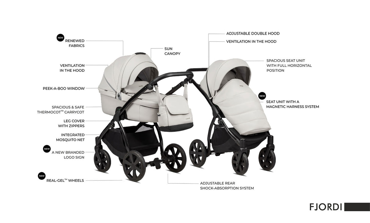 Noordi Fjordi Leather 3in1 with Travel Carrier Car Seat