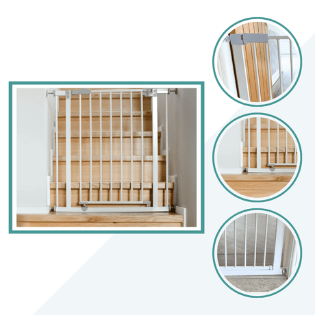 Baby Safety Stair Gate Pressure Fit Extra Wide No Drill