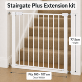 Baby Safety Stair Gate Pressure Fit Extra Wide No Drill