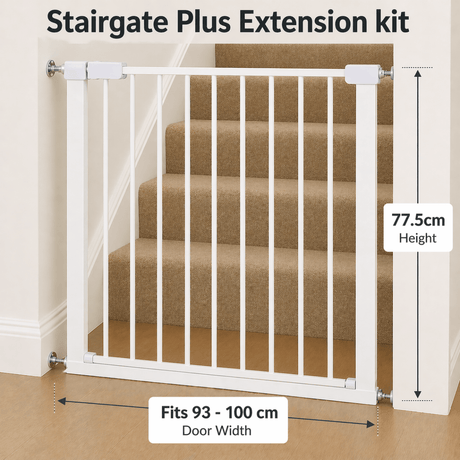 Baby Safety Stair Gate Pressure Fit Extra Wide No Drill