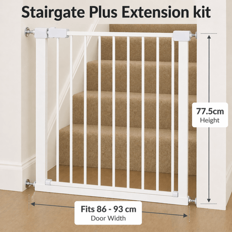 Baby Safety Stair Gate Pressure Fit Extra Wide No Drill