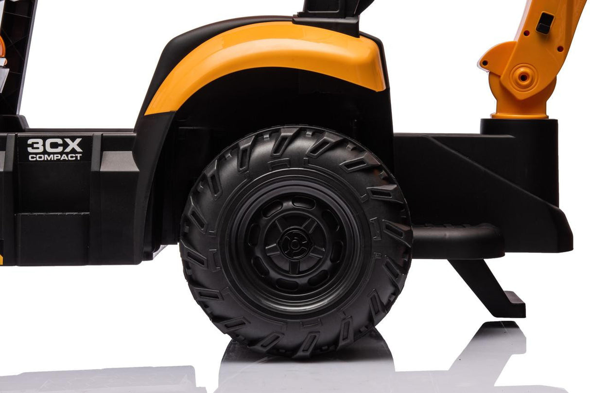 JCB 12V Electric Ride-On Digger Tractor with Trailer & Backhoe, 3-8 years