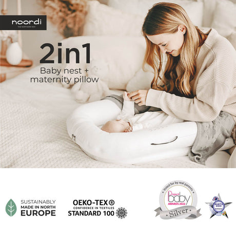 Noordi 2in1 Baby Nest & Maternity Pillow – Pregnancy to Baby Sleep Support