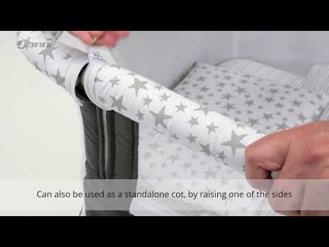 Jane Baby Side Crib + 4 Piece Bedding Set & Safety Mattress, Star
