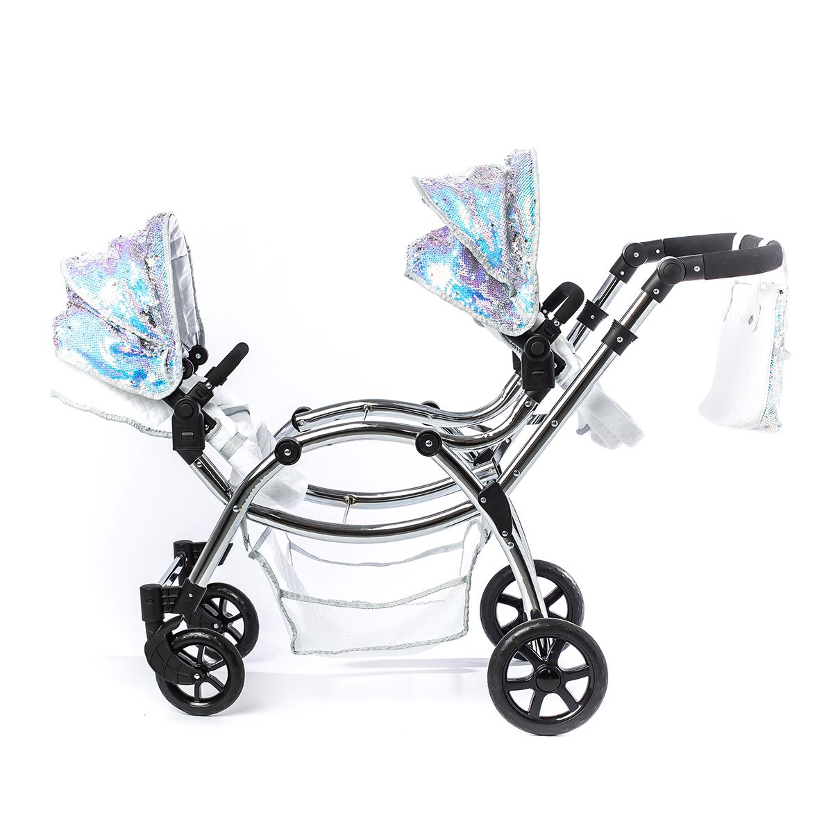 Roma Polly Twin Dolls Pram Mermaid – Adjustable Twin Doll Pushchair, 3+ years