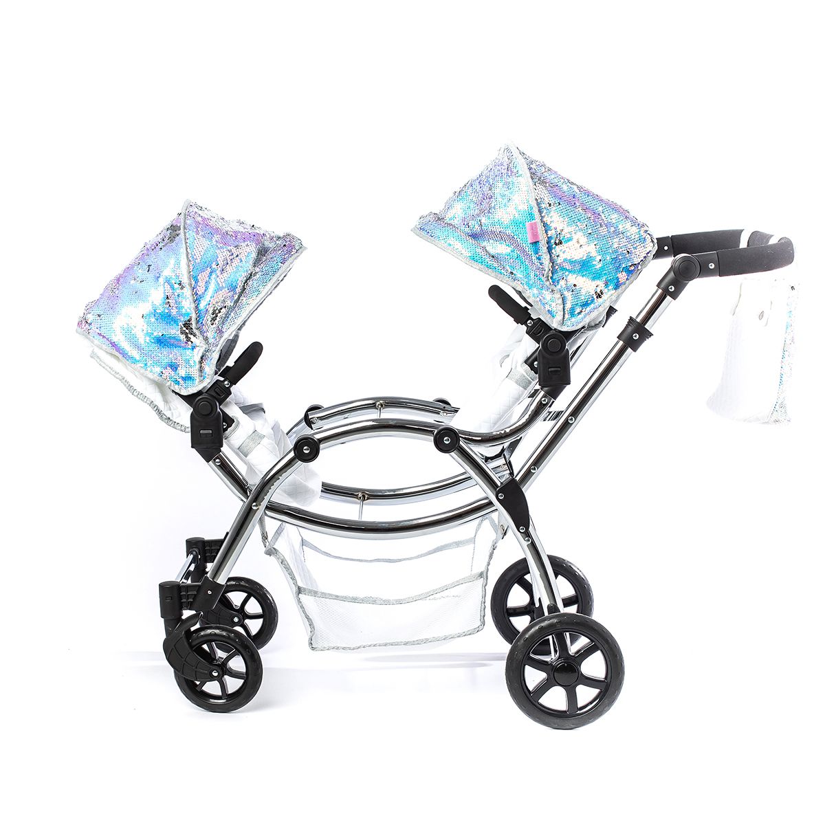 Roma Polly Twin Dolls Pram Mermaid – Adjustable Twin Doll Pushchair, 3+ years