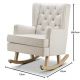 Johnston's Soothe Easy Deluxe Nursery Chair & Rocker – 2-in-1 Nursing & Feeding Chair, Natural Beige