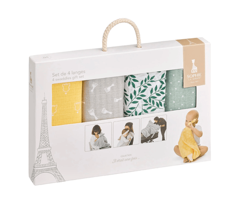 Sophie la girafe® – 4 Coloured Swaddles Gift Set