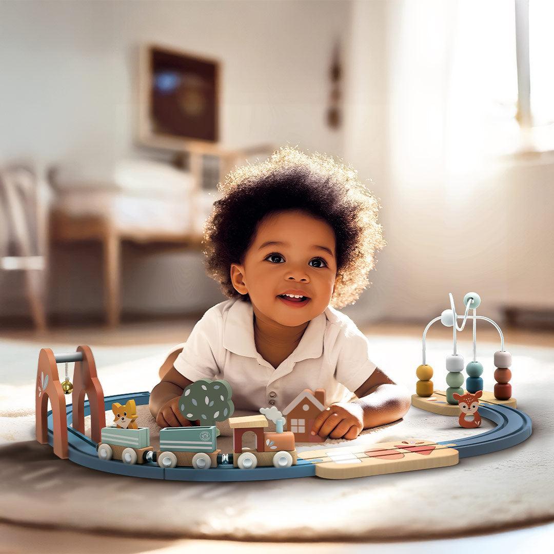 Speedy Monkey Mult-Activity Wooden Train Railway Set