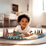 Speedy Monkey Mult-Activity Wooden Train Railway Set