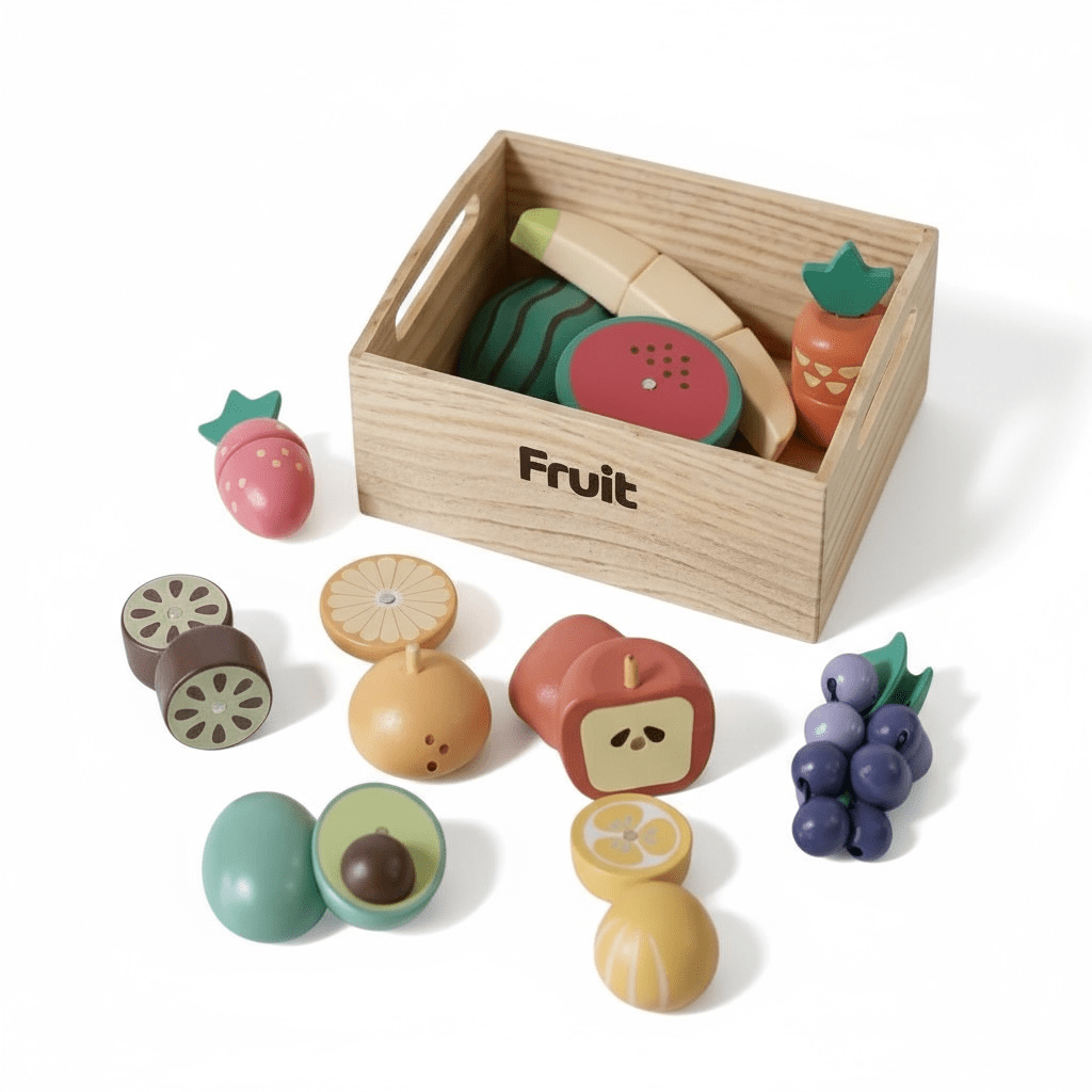 Wooden Box Fruit Set