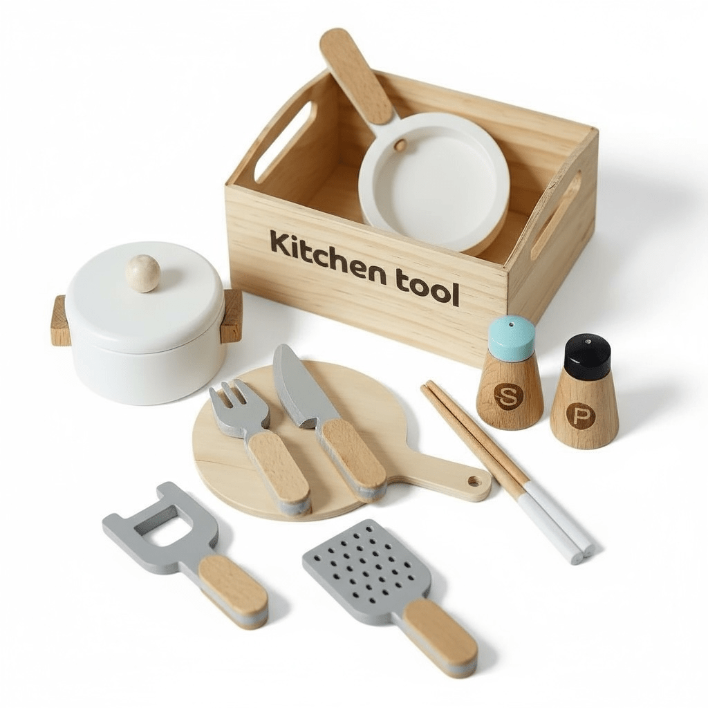 Wooden Box Kitchenware Set