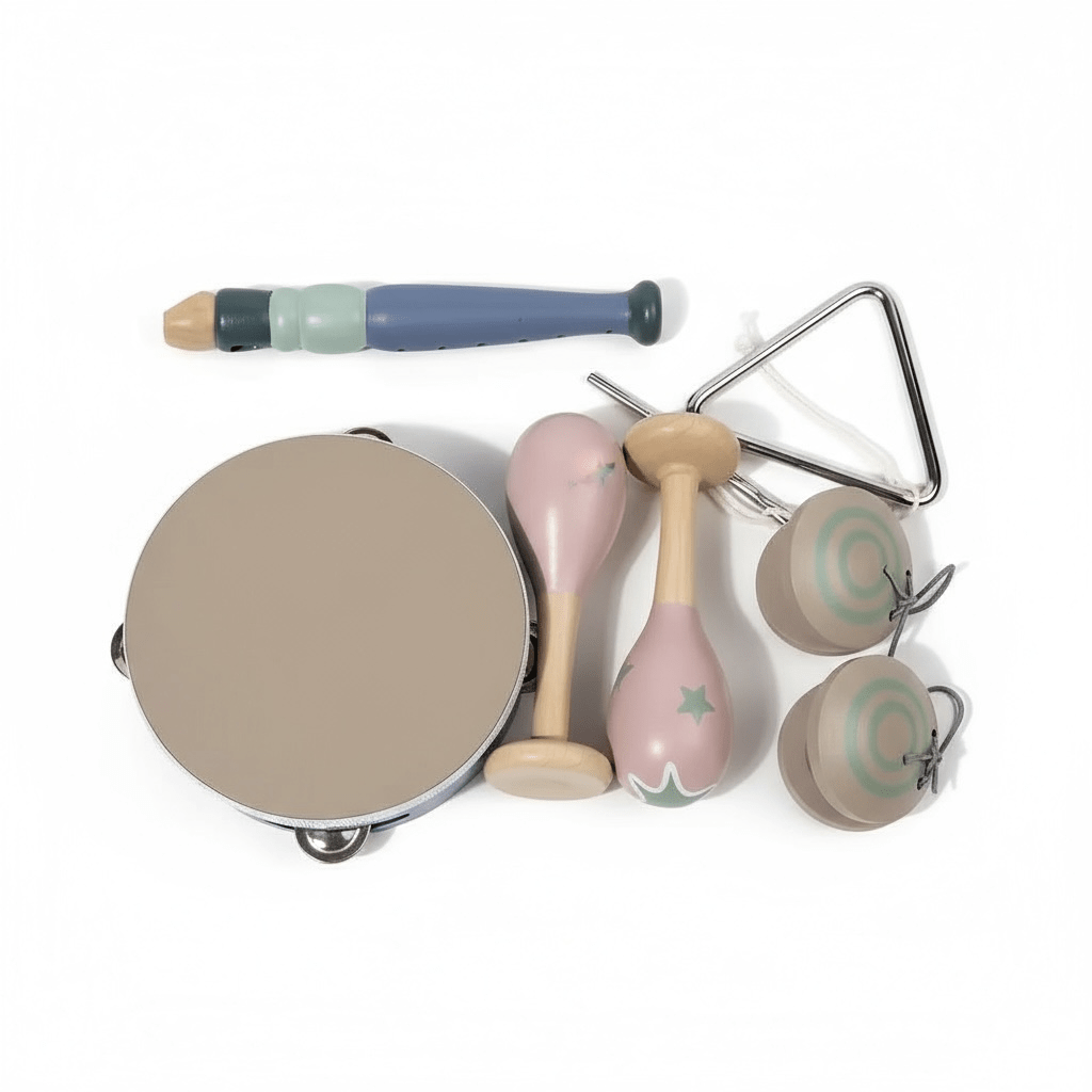Wooden Musical Instruments Set (5-Piece) – Neutral Orff Music Box